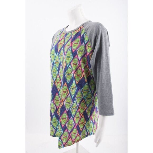 LulaRoe Womens Randy Baseball shirt Kermit The Frog L Multi-Color 3/4 Sleeve - Picture 4 of 6